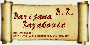 Marijana Kazaković vizit kartica